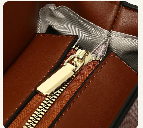 CROCODILE PATTERNS FASHION BAG(BROWN)