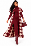 PREORDER 39 WINE- 2PIECE PONCHO SWEATER DRESS.