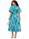 Timeless Charm Wrap Midi Dress(Teal)