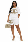 Coco Luxe Crystal Short Set(white)