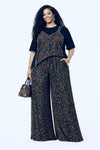 Savannah luxe Wide-Leg 2-Piece Set(Black)
