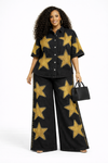 Golden Star Power Denim pants Set(Black/Gold)