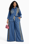 2 piece Regal Embellished Denim Set
