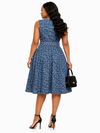 Midnight Leopard Denim Sleeveless Dress