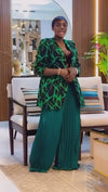 Green Geometric Power Blazer