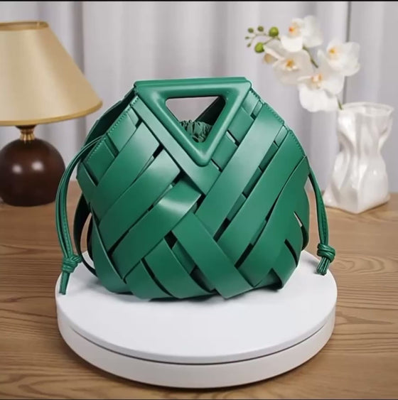 Woven Geometric Handle Bag