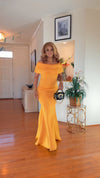 OFF SHOULDER MAXI DRESS(MUSTARD)