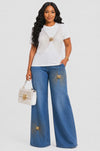 Luxe Rhinestone Denim Pant Set