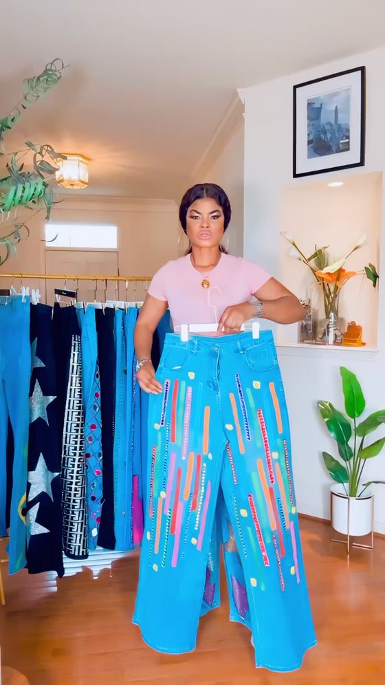 Electric Vibes Sequin Splash Denim(Bottom)