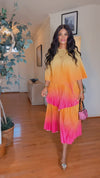 OMBRÉ 2 PIECE SKIRT SET(LT Lemon /ORANGE)