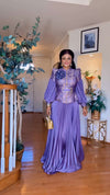 COUTURE 3PCS ELEGANT PUFFY SLEEVES SKIRT SET(PURPLE)