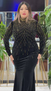Starlight Radiance Velvet Gown(BLACK)