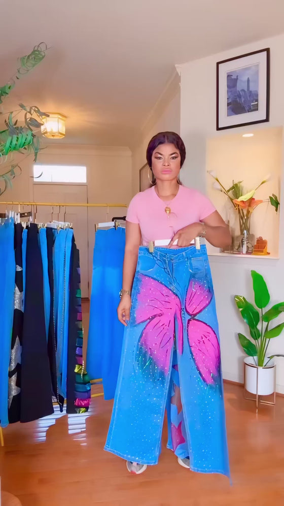 Painted Wings Wide-Leg Denim(Bottom)