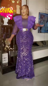Royal Violet Rhinestone Maxi Dress – Purple | Made in Turkey