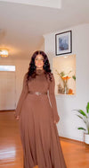 Mocha Turtleneck Flowy Maxi