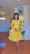 Golden Yellow Ruffle Luxe Dress