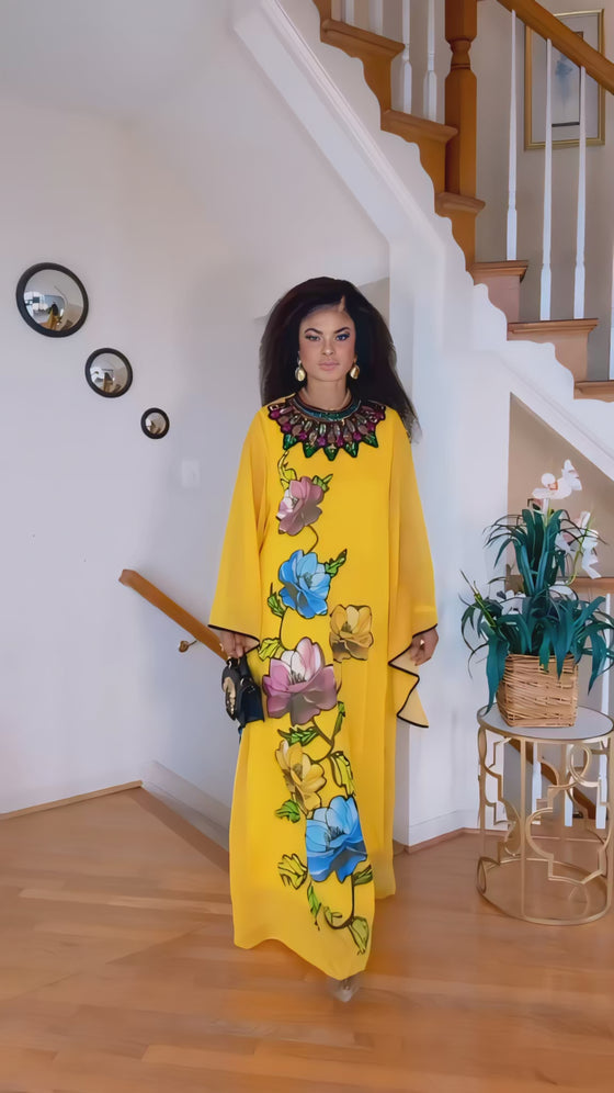 Sunshine Bloom Floral Kaftan