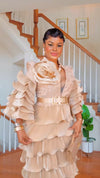 Champagne Royal Ruffle Couture Gown