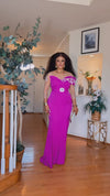 COUTURE FLOOR LENGTH MAXI DRESS(PINK)